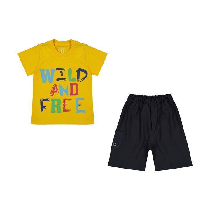 ست تی شرت و شلوارک پسرانه سون پون مدل 1391830-15 Seven Poon 1391830-15 T-Shirt And Shorts Set For Boys